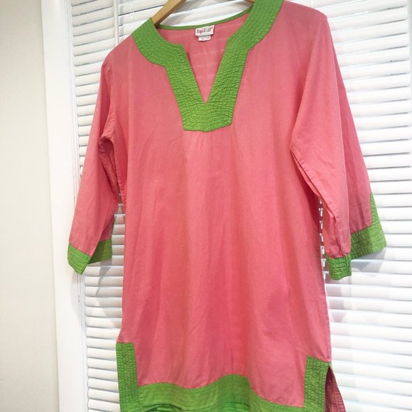 Pink Beach Pool Cover Up Size S Pre-Owned. - Picture 2 of 16